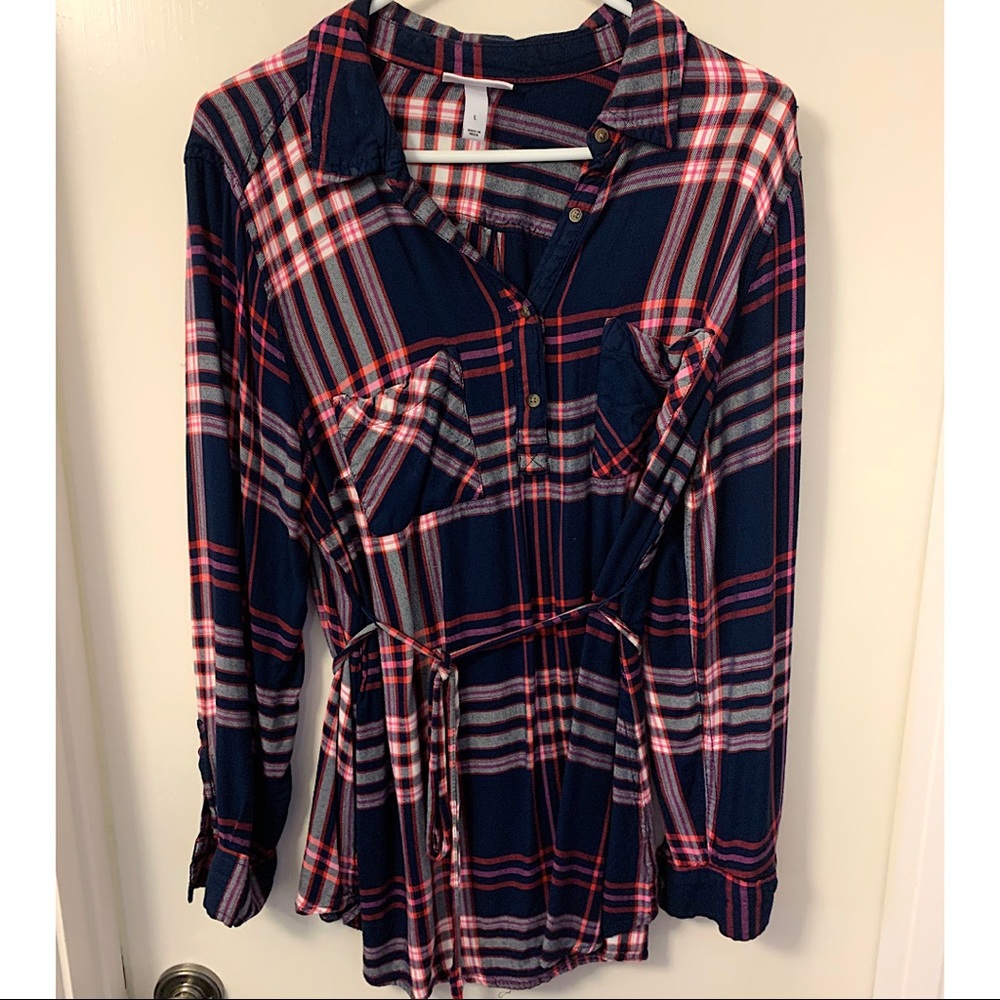 Liz Lange Maternity Plaid Tunic